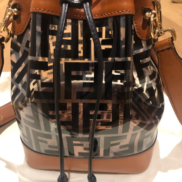 FENDI Mon Tresor Grande Bucket Bag - Black/Tan - Picture 3 of 8
